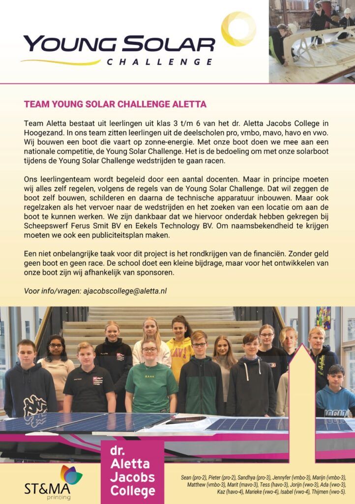 promotieflyer Young Solar Challenge